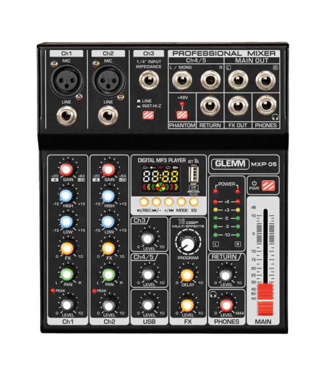 GLEMM MXP 05 | 5 channel microphone mixer