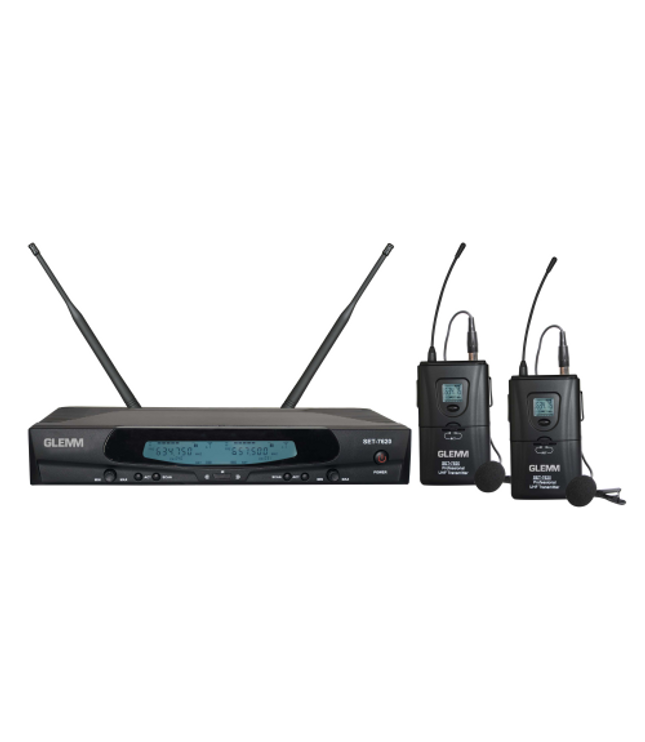 GLEMM SET 7620LAV | UHF Radio Microphone with Double Lavalier