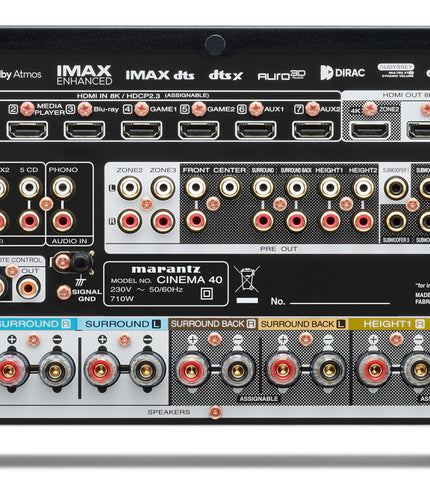 Marantz CINEMA 40 Premium 9.4 Channel AV Receiver with 125W, 8K and 7 HDMI Inputs