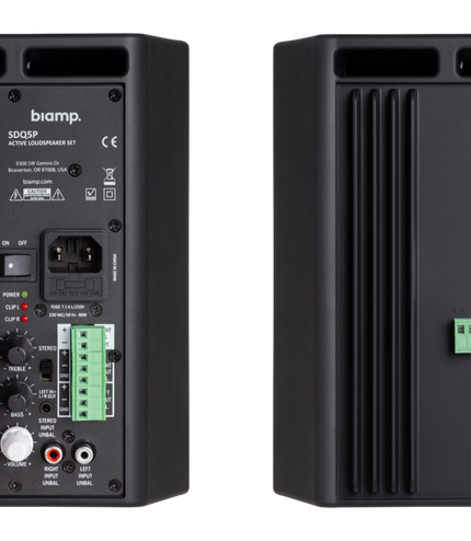 Biamp SDQ5P-BL - Stereo loudspeaker set with 1 active and 1 passive loudspeaker, 2 x 30W