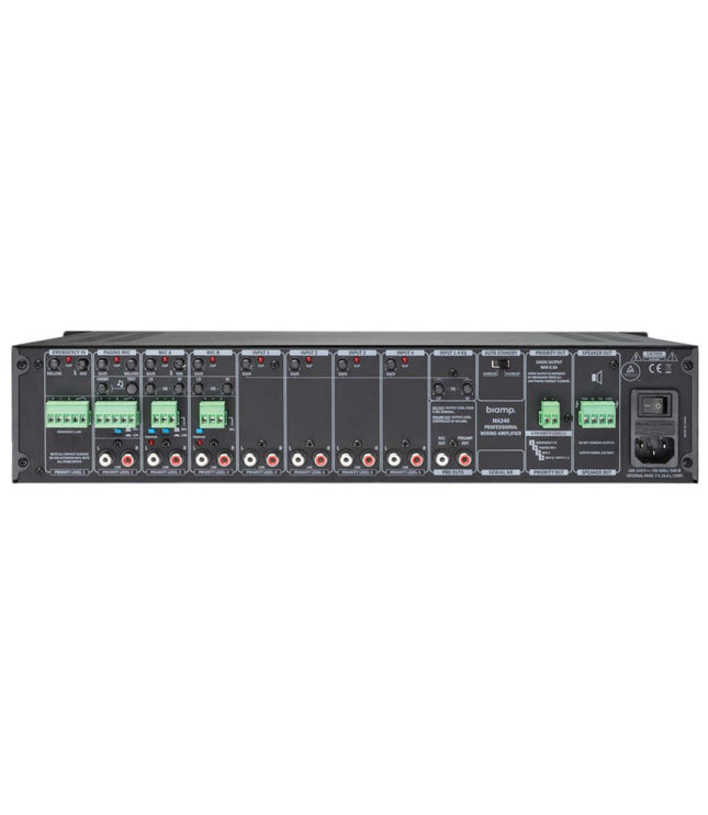 Biamp - Commercial Audio MA-240 Επαγγελματικός Eνισχυτής Εγκαταστάσεων με Μίξη 240watt / 70V/100V /4ohm /2-Mic/4-Line