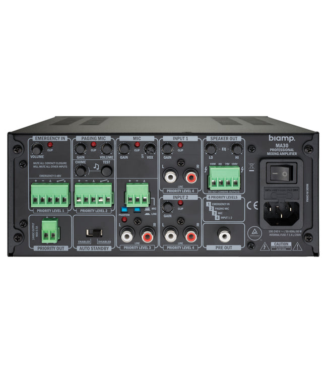 Biamp/Commercial MA30 - Audio Mixing Amplifier  9.5"  70 - 100 V