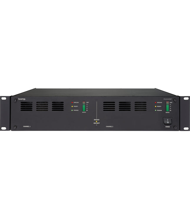 Biamp/Commercial PA2240BP Audio Power Amplifier 2-ch 100 volt  2 x 240 watts