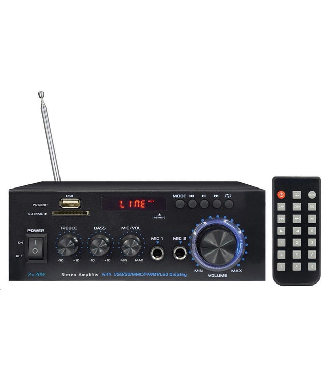 Glemm PA 2362 BT Amplifier 2X30 Watt [FM - MP3 - Bluetooth]