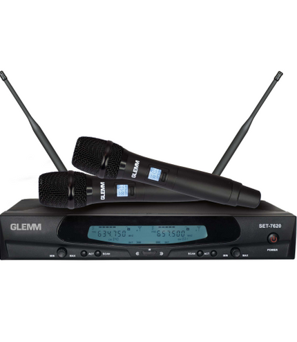 GLEMM SET 7620 | Dual Handheld UHF Radio Microphone