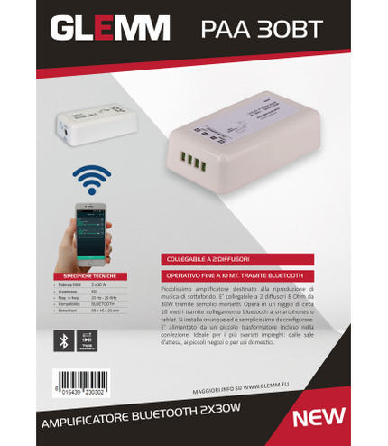 GLEMM PAA 30BT | Mini amplifier ST 2x30W