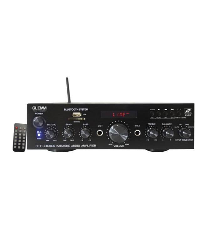 GLEMM PA 2380BT | Stereo amplifier 2x50W Display, MP3, Bluetooth
